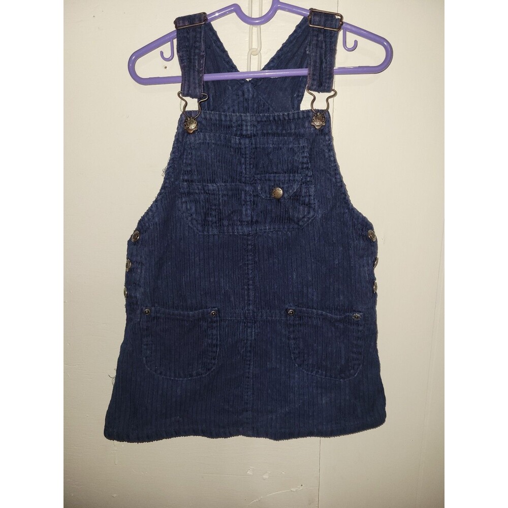Girls Blue Corduroy Dress Overalls AA85